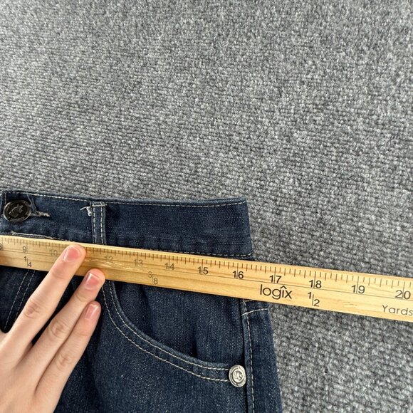 VTG Mecca Jean Shorts Jorts Denim Urban Dark Wash Cotton Y2K Adult ACTL 32X13 - Picture 14 of 16